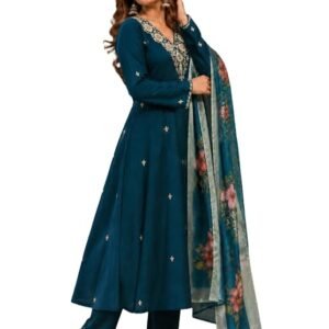 ANNI Designer Viscose Blend Kurta for Women | Kurti Set Woman | Kurta with Pant & Dupatta | A Line Embroidered Suit | Ethnic Indian Outfit Office Party Traditional Clothing