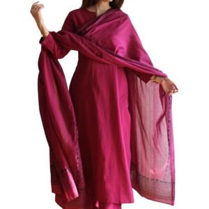 GoSriKi Poly Kurta for Women | Kurta with Narrow Pant & Dupatta | Straight Solid Suit | Indian Ethnic Outfit Office Party Wedding Clothing Fashion Premium Traditional Style Look 3 Piece